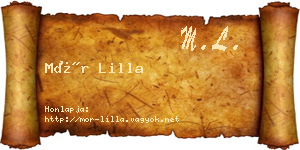 Mór Lilla névjegykártya